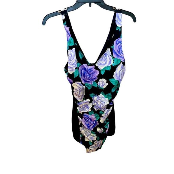 Maxine Of Hollywood Floral One Piece Swimsuit Bathing Suit Size 18W - Picture 1 of 8